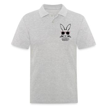 Silhouette de lapin cool « Nobunny est parfait » - Polo Homme - gris chiné - Devant - Kai (181cm)
