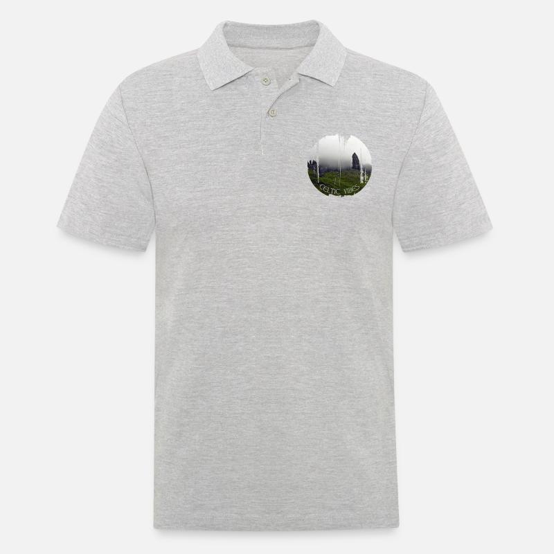 kelten 2 - Männer Poloshirt - Grau meliert