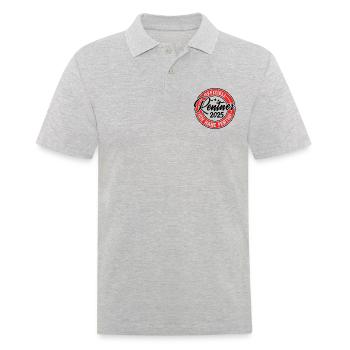 Rentner 2025 Ich habe fertig - Männer Poloshirt - Grau meliert - Vorne - Kai (181cm)