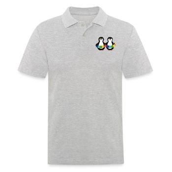 Pinguine im Schwimmring - Männer Poloshirt - Grau meliert - Vorne - Kai (181cm)