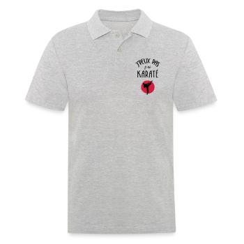 J'peux pas j'ai karaté - Polo Homme - gris chiné - Devant - Kai (181cm)