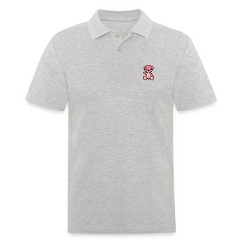 Pixelbär-Bonbons - Männer Poloshirt - Grau meliert - Vorne - Kai (181cm)