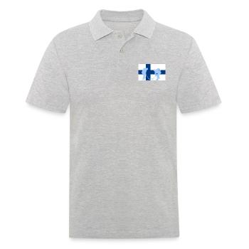 La Finlande, mon pays, mon drapeau ! - Polo Homme - gris chiné - Devant - Kai (181cm)