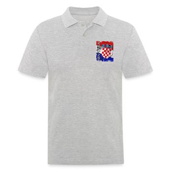 Hrvatska Flagge Wappen Kroatien - Männer Poloshirt - Grau meliert - Vorne - Kai (181cm)