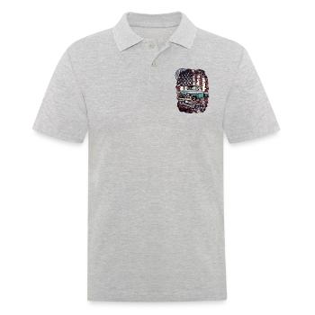 V8 fidèle compagnon camion pick-up sur le drapeau mur - Polo Homme - gris chiné - Devant - Kai (181cm)