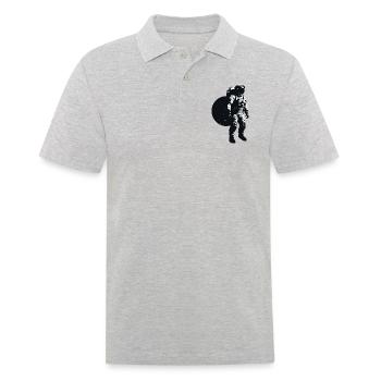 Astronaute sur la Lune, Silhouette, Fascinant - Polo Homme - gris chiné - Devant - Kai (181cm)