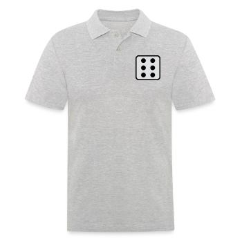 Würfel 6 - Männer Poloshirt - Grau meliert - Vorne - Kai (181cm)