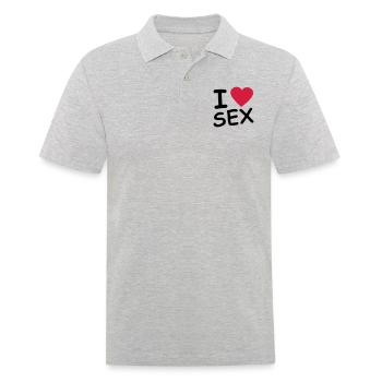 i_love_sex_2c - Men's Polo Shirt - heather grey - Front - Kai (181cm)