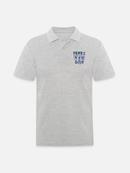 T-Shirt Männer : Punks Now Dad Vintage Grey - Männer Poloshirt - Grau meliert
