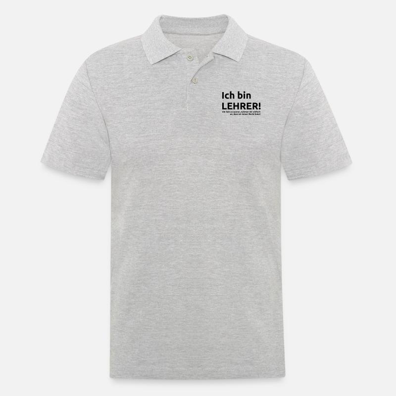 Lehrer Spruch Geschenk Geschenkidee - Männer Poloshirt - Grau meliert