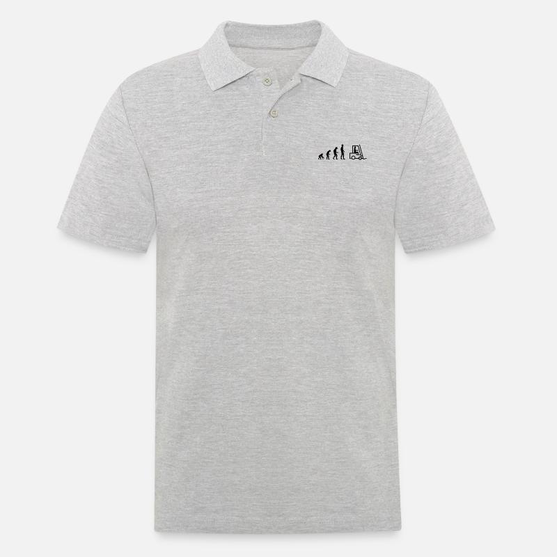Evolution Staplerfahrer - Männer Poloshirt - Grau meliert