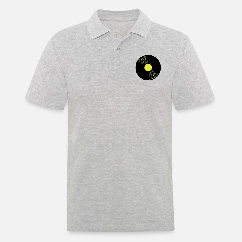 166_schallplatte_2 - Männer Poloshirt - Grau meliert