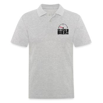 ich_tanke_bier__f2 - Männer Poloshirt - Grau meliert - Vorne - Kai (181cm)