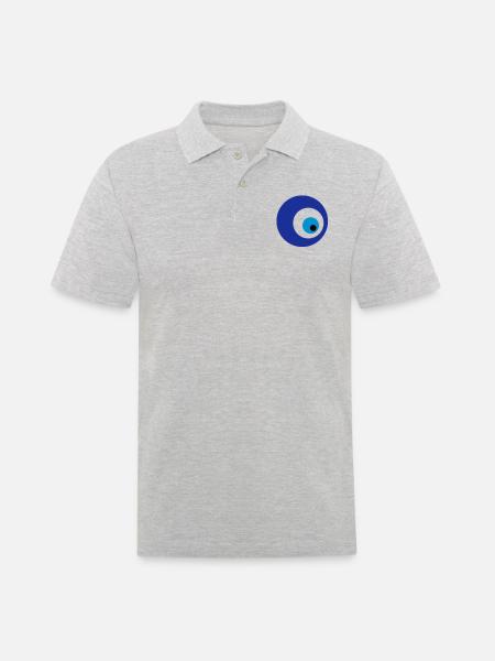 mavi boncuk - Männer Poloshirt - Grau meliert