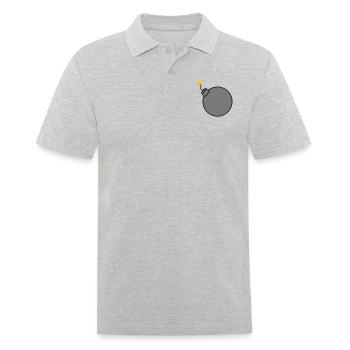 brennt angezuendet rund kugel kreis text stangen b - Männer Poloshirt - Grau meliert - Vorne - Kai (181cm)