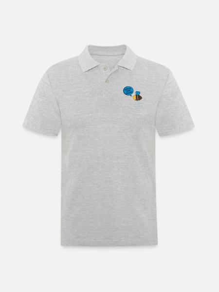 Philosophie Sokrates Biene Lustiger Spruch Tier - Männer Poloshirt - Grau meliert