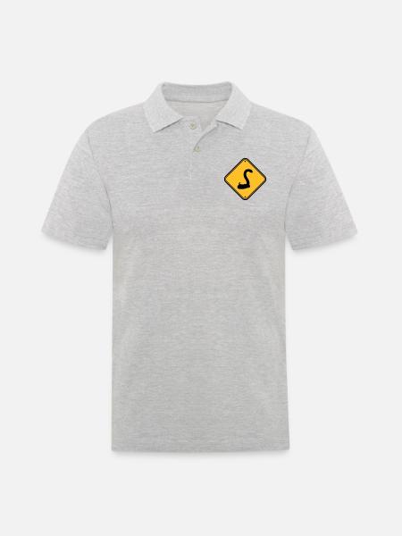 schlange achtung warnung vorsicht hinweis schild s - Männer Poloshirt - Grau meliert
