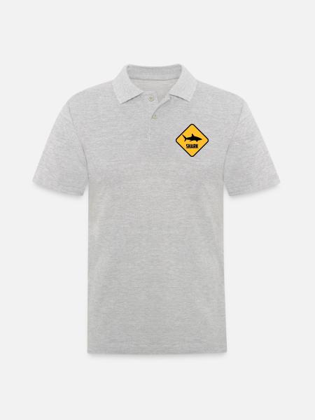 Shark - Männer Poloshirt - Grau meliert