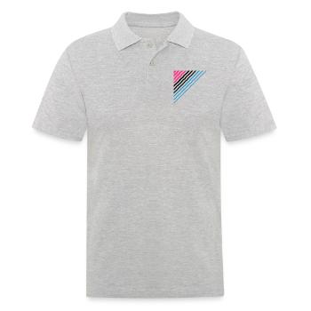 Triangular shape lines Many lines pattern - Men's Polo Shirt - heather grey - Front - Kai (181cm)