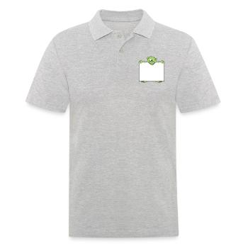shield monster hold text box write blank fl - Men's Polo Shirt - heather grey - Front - Kai (181cm)
