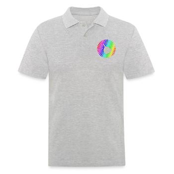 Bocksbeutel Regenbogen - Männer Poloshirt - Grau meliert - Vorne - Kai (181cm)
