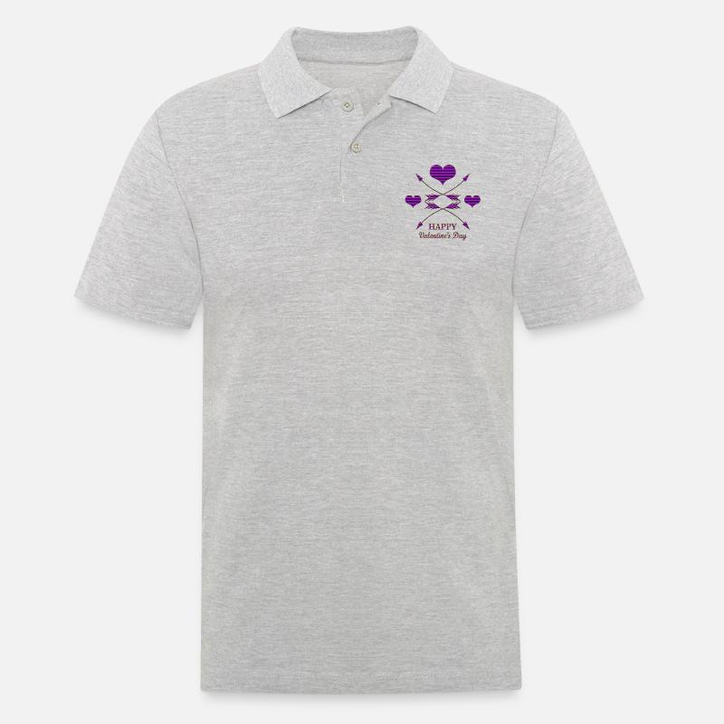 Saint-Valentin Saint-Valentin - Polo Homme - gris chiné