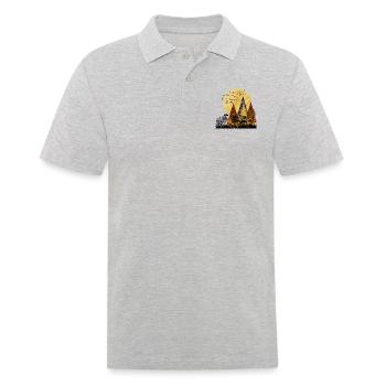 Motif montagnes en crépuscule multicolore - Polo Homme - gris chiné - Devant - Kai (181cm)