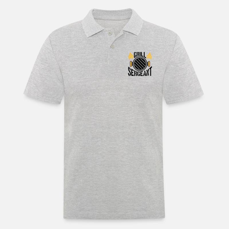 BBQ Grill Sergeant Grillparty - Männer Poloshirt - Grau meliert