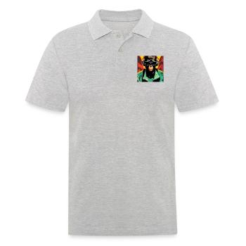 Monkey listening to music with headphones - Men's Polo Shirt - heather grey - Front - Kai (181cm)