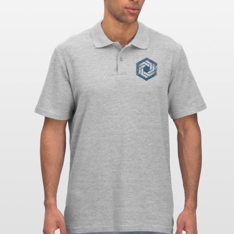hexagon programming programmer coding geometric Men's Polo Shirt