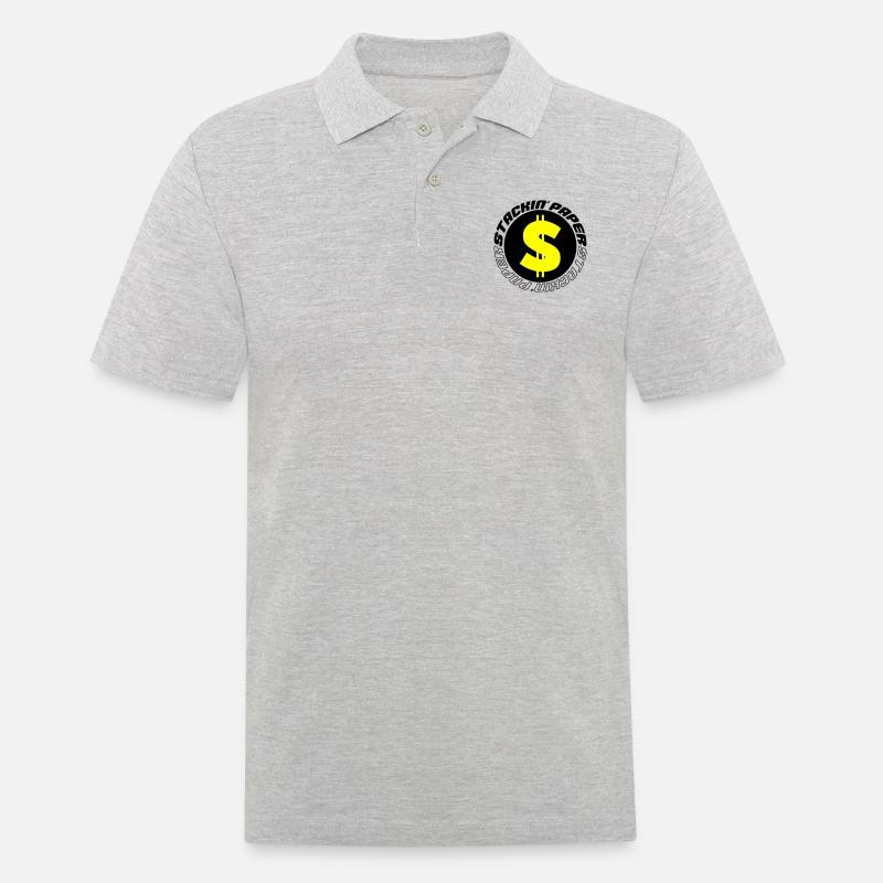 stackin paper 002 - Männer Poloshirt - Grau meliert