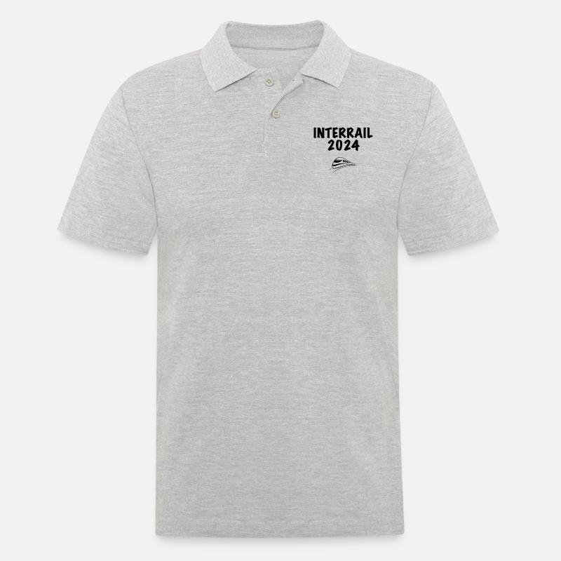Interrail 24 - Männer Poloshirt - Grau meliert