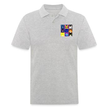 A008 - Männer Poloshirt - Grau meliert - Vorne - Kai (181cm)
