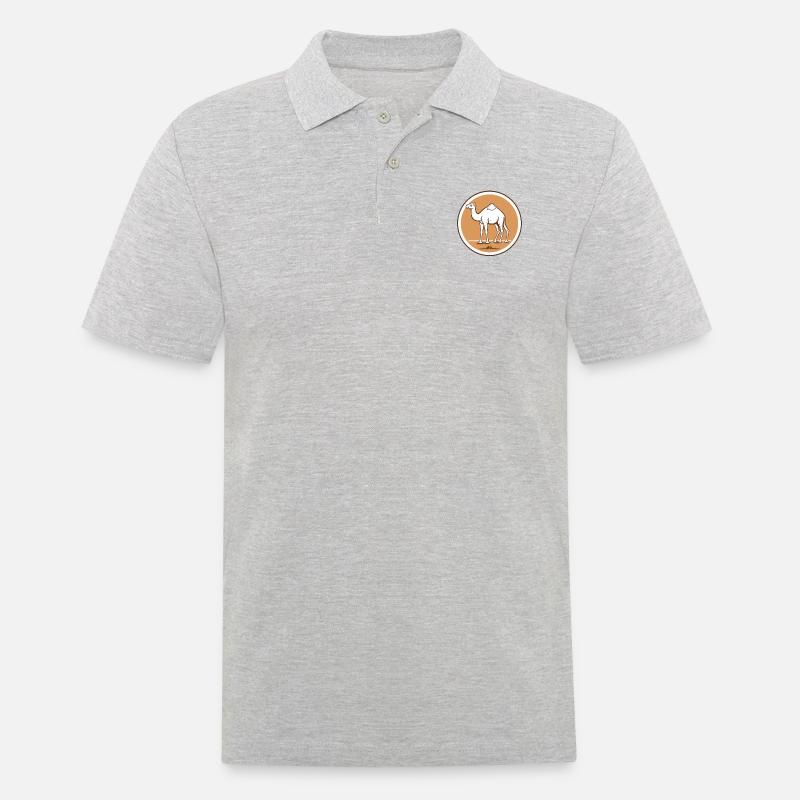 Kamel - Männer Poloshirt - Grau meliert