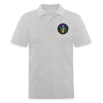 Urban Neon Adventure: Discover the Neon Jungle - Men's Polo Shirt - heather grey - Front - Kai (181cm)