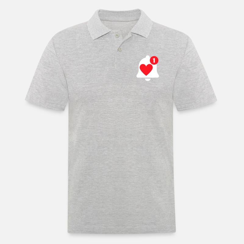 notification déclaration d'amour - Polo Homme - gris chiné