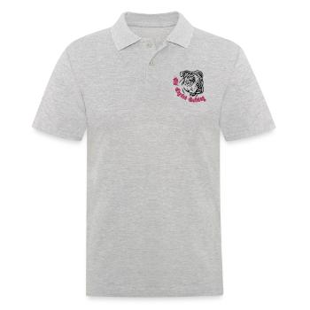 Old English Bulldog - Männer Poloshirt - Grau meliert - Vorne - Kai (181cm)