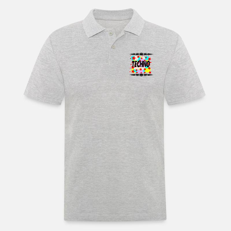Techno - Männer Poloshirt - Grau meliert