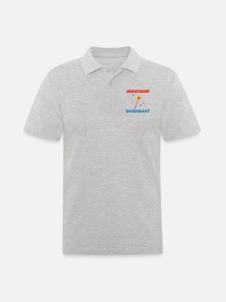 MAGIQUE ENSEIGNANT - Polo Homme - gris chiné
