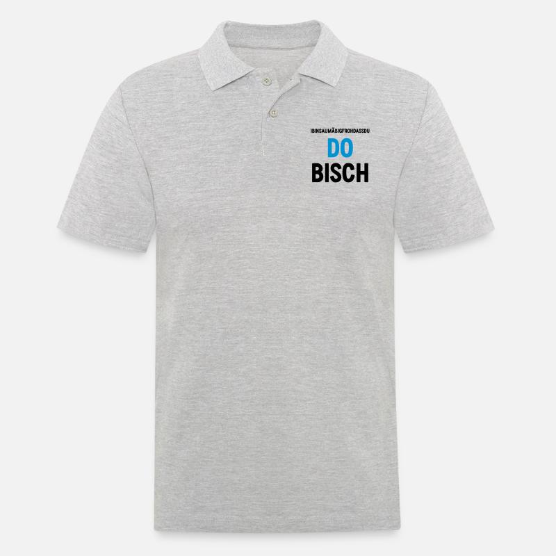 DO BISCH (Spruch) - Männer Poloshirt - Grau meliert