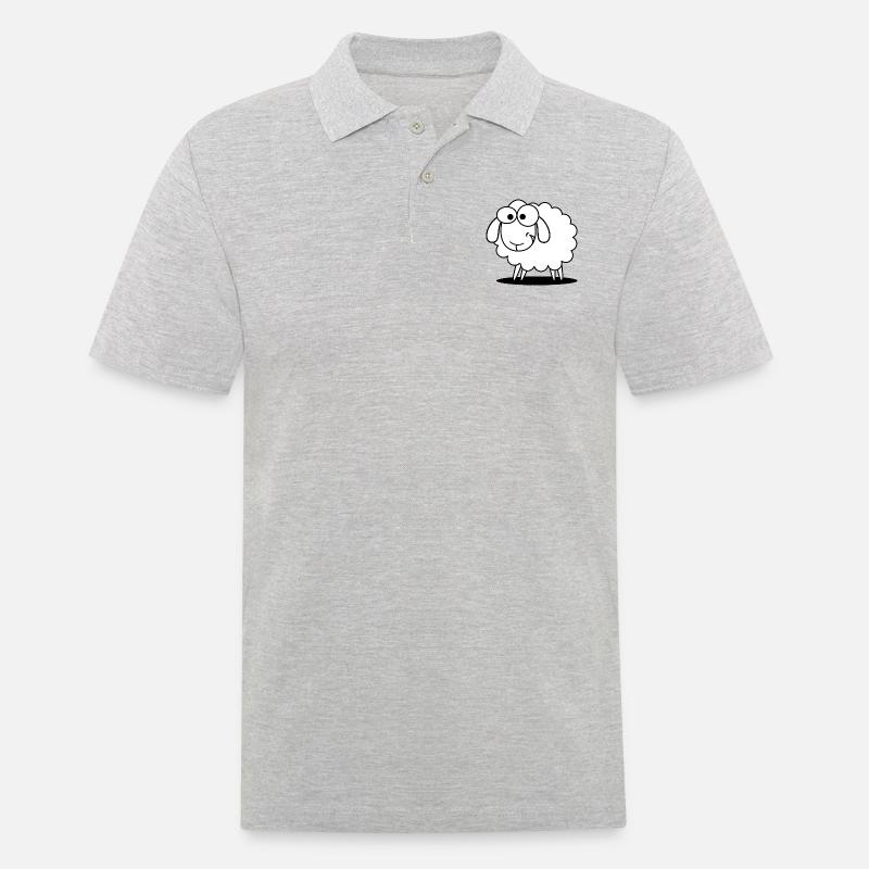 Witziges Schaf - Männer Poloshirt - Grau meliert