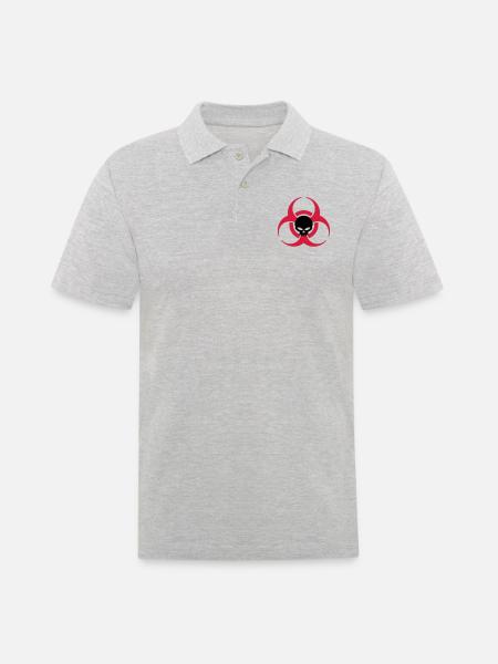 radiation biologie warning - Männer Poloshirt - Grau meliert