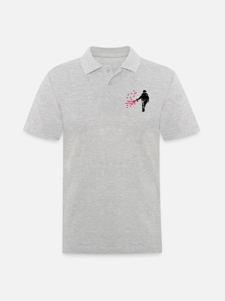 Polizei - Streetart Pepper Spray Cop Butterfly - Männer Poloshirt - Grau meliert