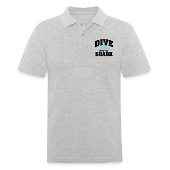 Tauchen: Dive with the shark - Männer Poloshirt - Grau meliert - Vorne - Kai (181cm)