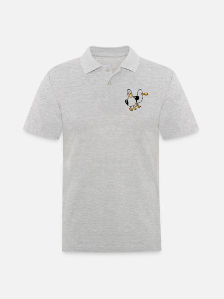 Gang 2 funny seagulls - Men's Polo Shirt - heather grey