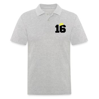 16 king - Männer Poloshirt - Grau meliert - Vorne - Kai (181cm)