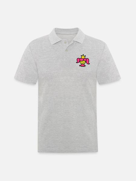 Princess with crown 3 - Men's Polo Shirt - heather grey
