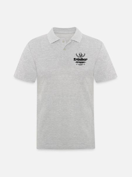 trinker gruppe bier - Männer Poloshirt - Grau meliert