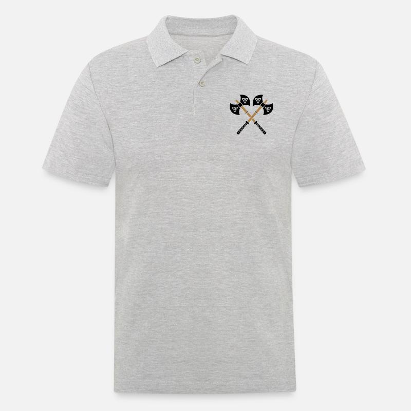wikinger_aexte_02 - Männer Poloshirt - Grau meliert
