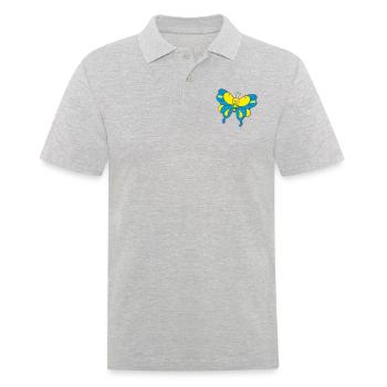bunter Schmetterling > Vectorgraphic - Männer Poloshirt - Grau meliert - Vorne - Kai (181cm)